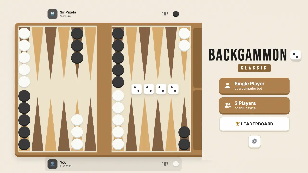 Backgammon Classic — free board-game game