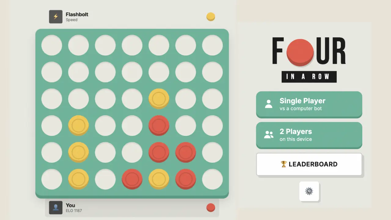 Four in a Row — free board-game game