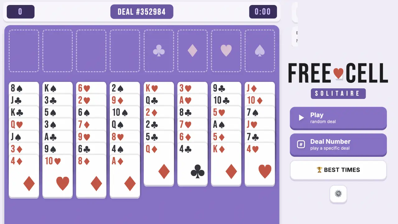 FreeCell Solitaire — free puzzle game