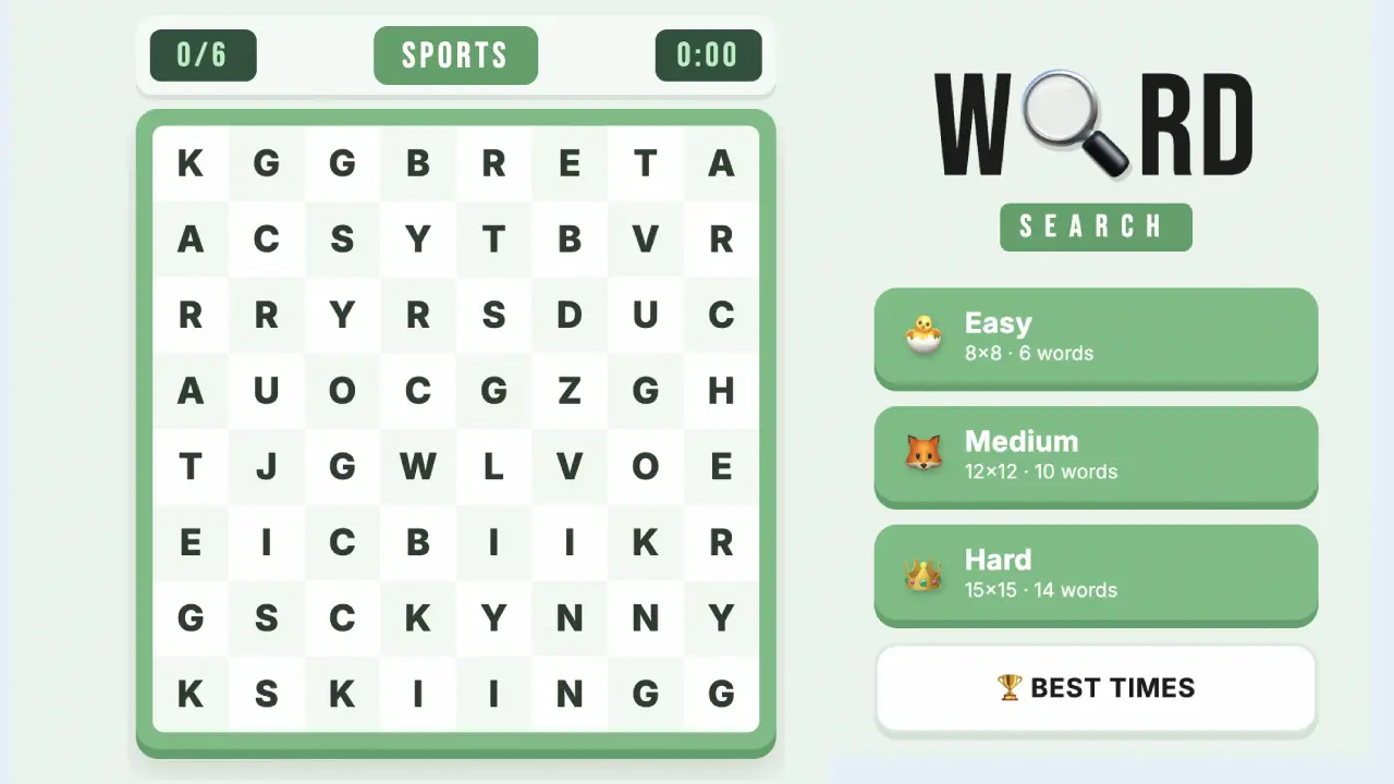 Word Search — free puzzle game